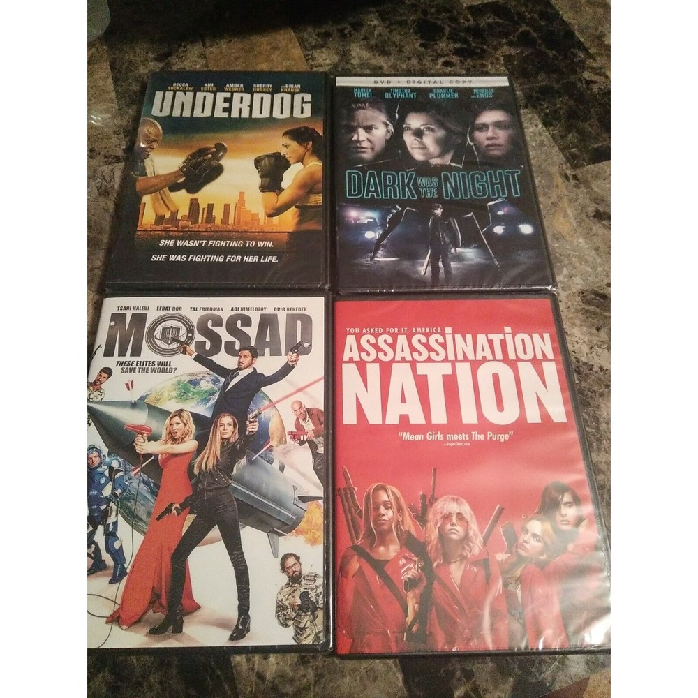 Lot of 4 Dvds Underdog,Dark was  the Night,Mossad,Assassination